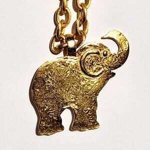 Vintage ELEPHANT Chunky Gold-Toned Necklace